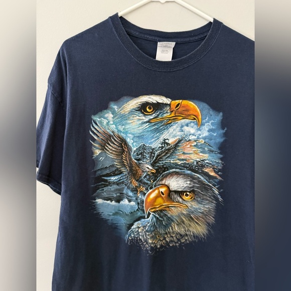 VTG Gettysburg Bike Rally Eagle Graphic T-shirt Wildlife Navy Blue Size L XL 🦅 - Picture 2 of 7